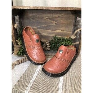 Double-H Boots Mules Girls 1.5 B/W Coral Leather Slip On Shoes #317